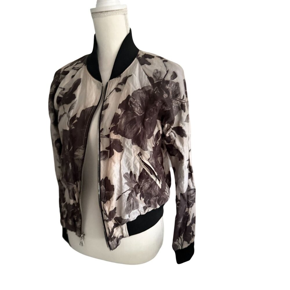 CALVIN RUCKER Floral Bomber Jacket Size Medium - Picture 3 of 6